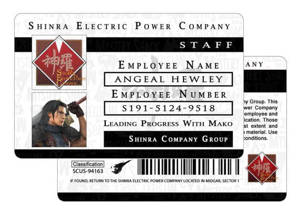 FINAL FANTASY VII IDカード Shin-Ra Shinra Employee ID - Final Fantasy 7 - TheMysteryShack