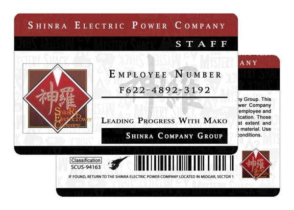 FINAL FANTASY VII IDカード Shin-Ra Shinra Employee ID - Final Fantasy 7 - TheMysteryShack