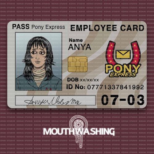 Mouthwashing Pony Express Employee Card
