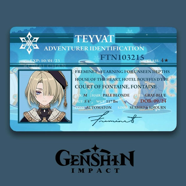 Genshin Impact Adventurer Card