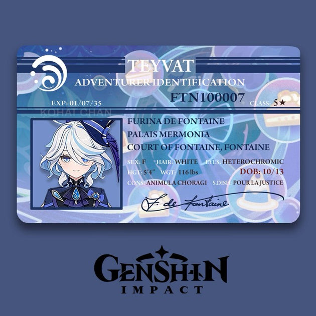 Genshin Impact Adventurer Card