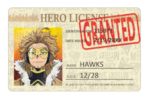 Pro Hero Licenses - My Hero Academia - TheMysteryShack