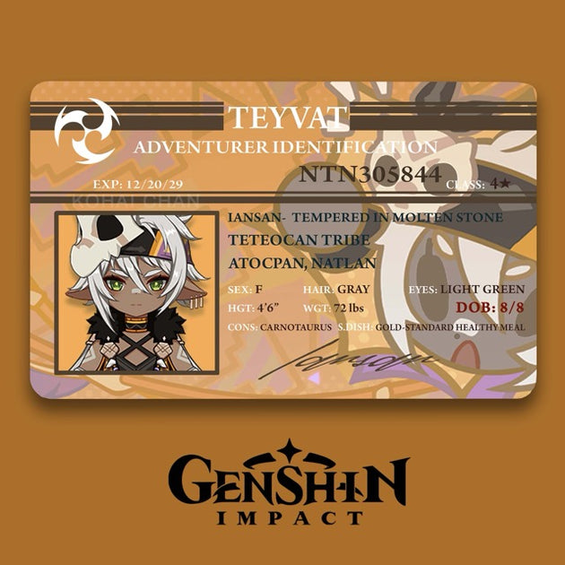 Genshin Impact Adventurer Card