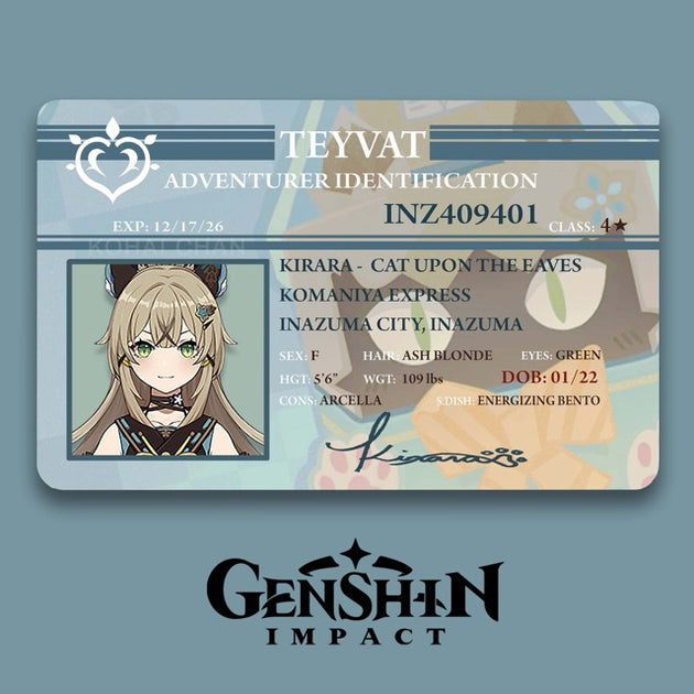 Genshin Impact Adventurer Card