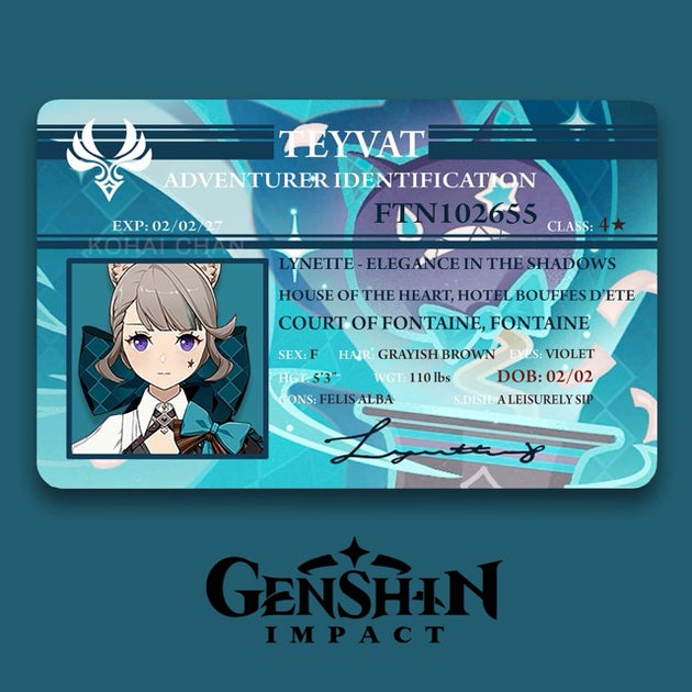 Genshin Impact Adventurer Card