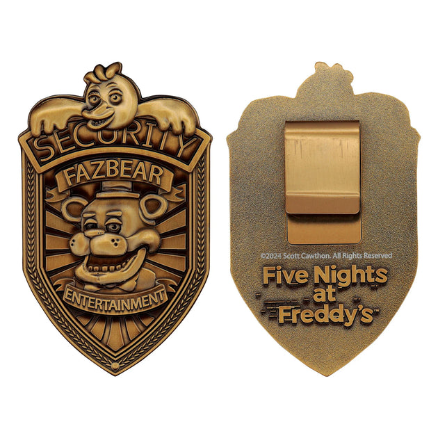 Replica Security Badge - Antique Gold - Five Nights at Freddy's Replica Security Badge - Antique Gold - Five Nights at Freddy's