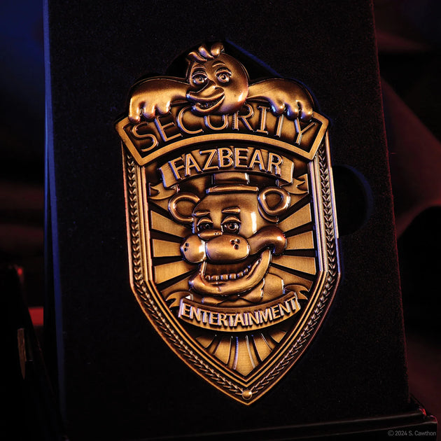 Replica Security Badge - Antique Gold - Five Nights at Freddy's Replica Security Badge - Antique Gold - Five Nights at Freddy's
