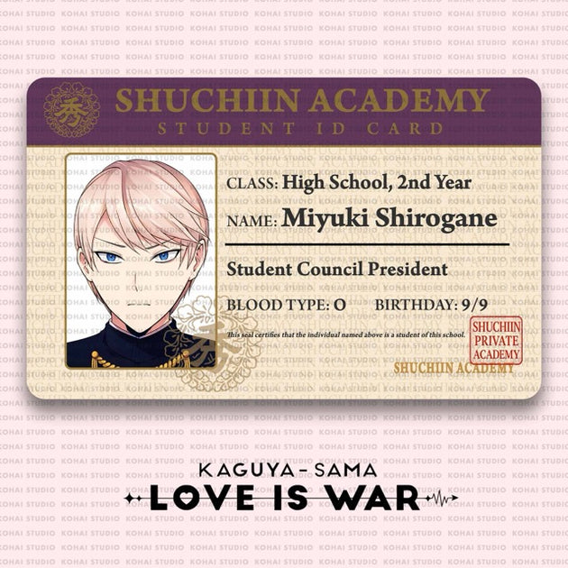 Kaguya-sama: Love Is War Student ID Card