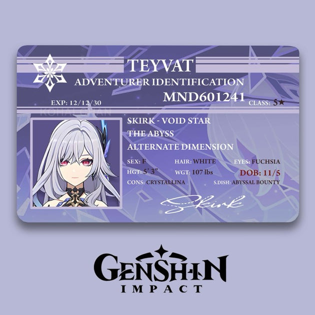 Genshin Impact Adventurer Card