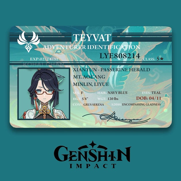 Genshin Impact Adventurer Card