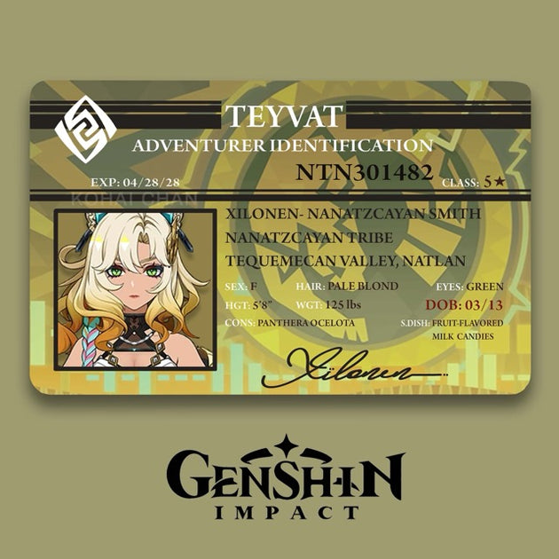 Genshin Impact Adventurer Card