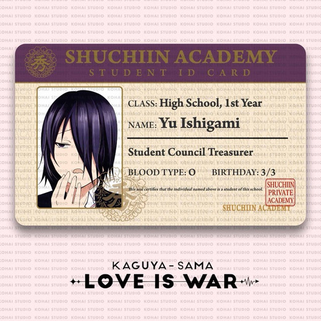 Kaguya-sama: Love Is War Student ID Card