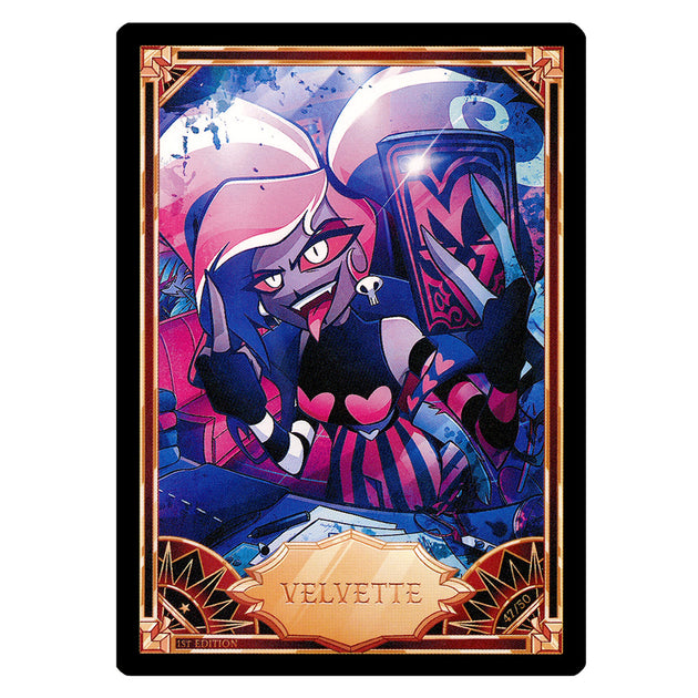 hazbin hotel rare cards Trading Unholy Trinity Cracked Ice Promo Card (PR-1 Angel Dust Hazbin Hotel -