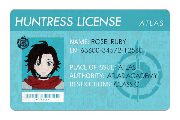 Huntress Licenses - RWBY - TheMysteryShack Huntress Licenses - RWBY - TheMysteryShack