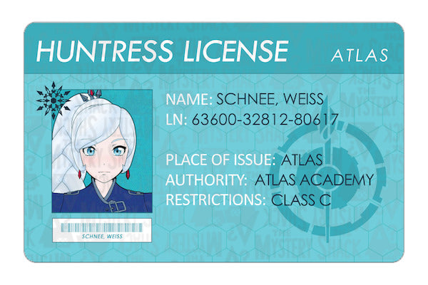 Huntress Licenses - RWBY - TheMysteryShack Huntress Licenses - RWBY - TheMysteryShack