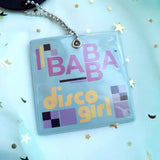 Disco Girl LP Charm Keychain