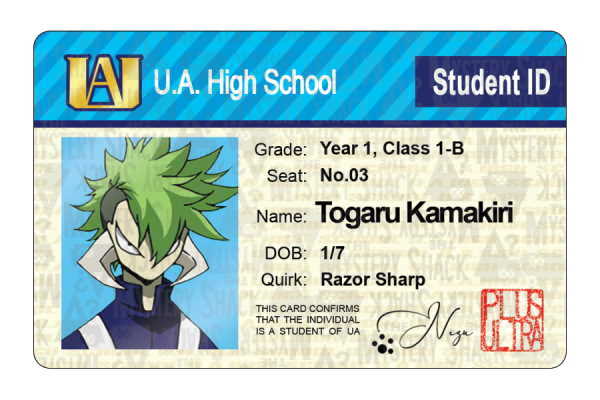 UA Student IDs - Class 1-B